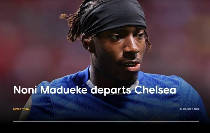 切尔西官网发文告别马杜埃凯：感谢你的付出，祝未来一切顺利